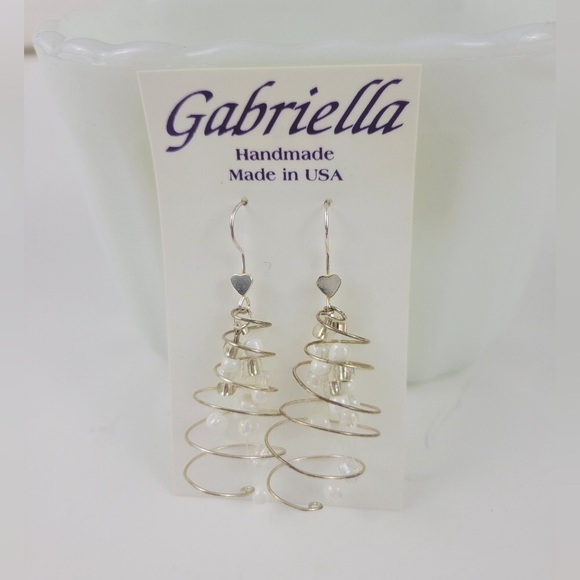 Gabriella Handmade Jewelry - Gabriella Handmade Sterling Silver Beaded Spiral Earrings